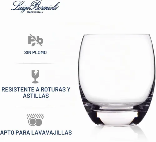 Vista 3 de Luigi Bormioli Crescendo - Vasos de 15.5 onzas, juego de 4, cristal SON-hyx, fabricado en Italia.