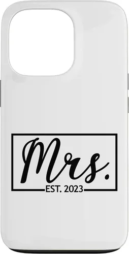 Vista 10 de iPhone 16 Mrs. Est. 2023 Casado luna de miel esposa señor a juego caso de boda