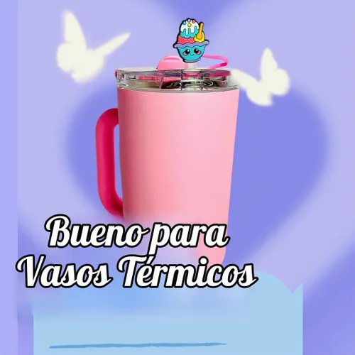 Vista 9 de Paquete de 6 fundas de silicona para popotes compatibles con vasos Stanley de 30 y 40 onzas y botellas de agua, tapas de popote reutilizables, a