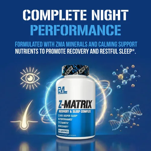 Vista 8 de EVL Suplemento de recuperación post entrenamiento, magnesio y zinc, ZMatrix Zinc Magnesio Aspartato Suplemento de recuperación muscular para apoyo