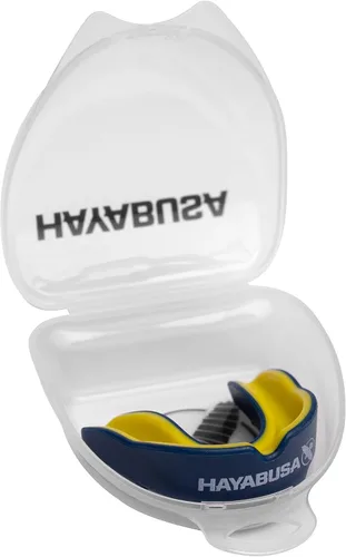 Vista 14 de Hayabusa Combat Sports - Protector bucal para jóvenes, niños y adultos, viene con funda, color negro/dorado, juvenil
