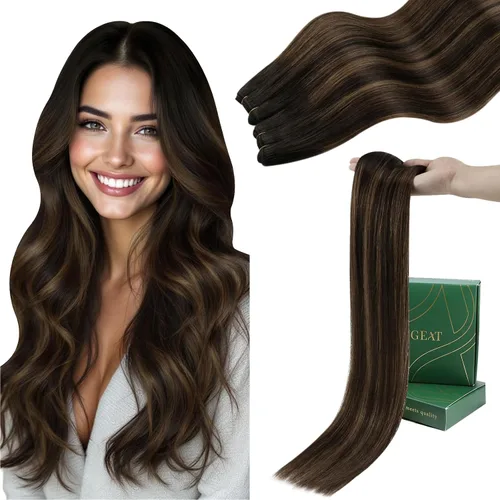 Vista 14 de Ugeat Extensiones de cabello humano de trama de mariposa, color negro, 16