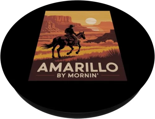 Vista 2 de Amarillo by Mornin Folk Style Western Country Music PopSockets Adhesive PopGrip