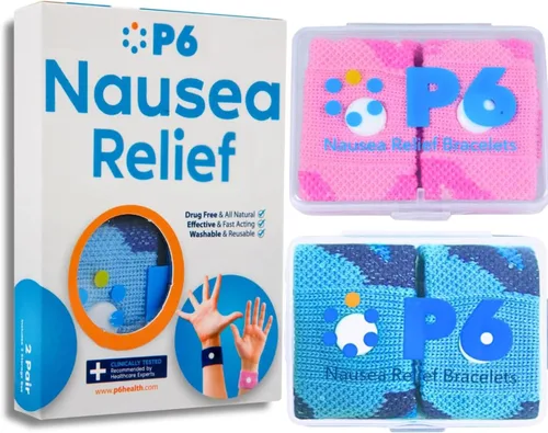 Vista 23 de P6 Bandas de mareo por movimiento para niños, pulseras para niños antináuseas, crucero por mar, viajes, enfermedades del automóvil, alivio natural