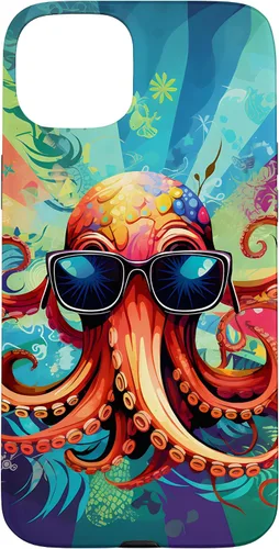 Vista 9 de iPhone 11 Pro That's One Cool Pultopus Pulpo colorido con funda para gafas de sol