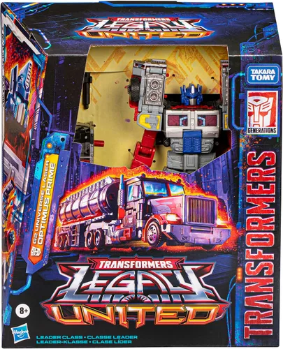 Vista 5 de Transformers Legacy United Leader Class G2 Universe Laser Optimus Prime, figura de acción de conversión de 7.5 pulgadas, 8+