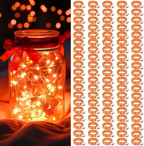 Vista 35 de AIKEI Paquete de 12 luces LED de hadas que funcionan con pilas, guirnaldas de luces impermeables de 7 pies, 20 luces LED de luciérnagas estrelladas