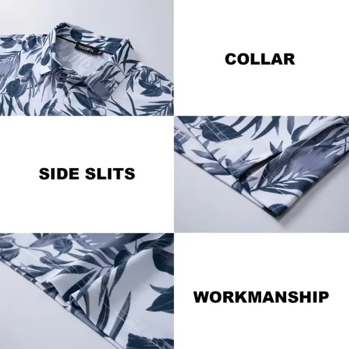 Vista 4 de Camisas de golf para hombre Dry Fit Performance Print manga corta que absorbe la humedad