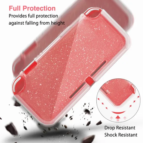 Vista 5 de TIKOdirect Carrying Case for Nintendo Switch lite, Shockproof Portable Travel Bag with Glitter Galaxy case, Screen Protectors and Cute Leaf Thumb