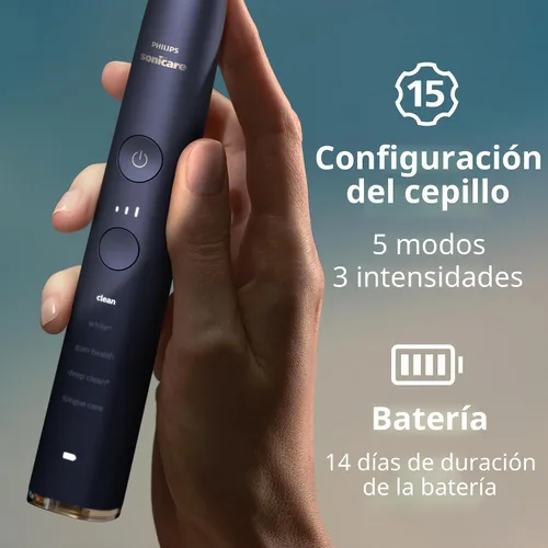 Vista 7 de Philips Sonicare DiamondClean Smart 9750 Cepillo de dientes eléctrico, cepillo de dientes sónico con aplicación, sensor de presión, detección