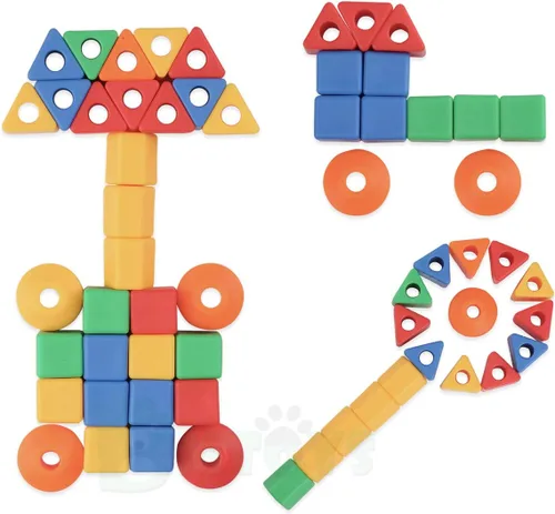 Vista 7 de BMTOYS Cuentas de cordones para niños, 70 cuentas de roscado, juguetes de terapia ocupacional para niños, habilidades motoras finas, actividades