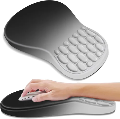 Vista 29 de YIWEI Alfombrilla de mouse ergonómica con soporte para muñeca, alfombrilla de mouse de espuma viscoelástica de gel para teclado de computadora