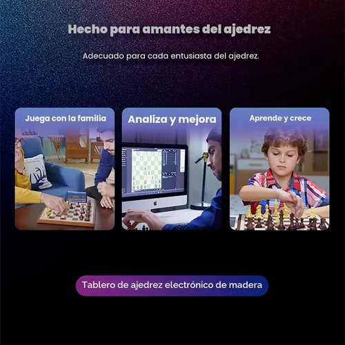 Vista 6 de Juego de ajedrez electrónico Chessnut Air, un magnífico tablero de ajedrez de madera hecho a mano con reinas extra, LED, juego de ajedrez