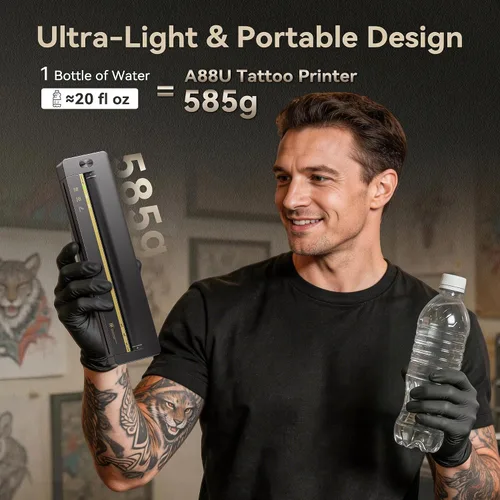 Vista 7 de TATTMUSE Kit de impresora de plantillas de tatuaje para principiantes, impresora térmica portátil de tatuajes para artistas, impresora de plantillas