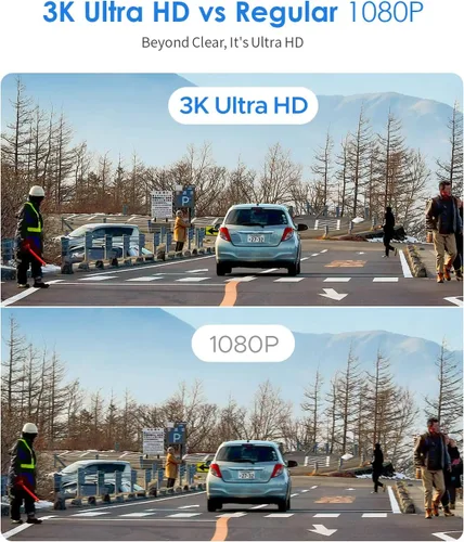 Vista 4 de KAWA Dash Cam 2K, cámara WiFi para tablero de automóviles 1440P con control de voz manos libres, visión nocturna, mini cámara frontal oculta
