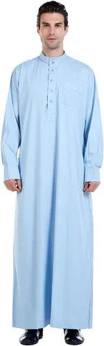 Vista 15 de Ropa musulmana para hombre, bata de caftán duradera, vestido largo de Dubai, ropa étnica, 1 bata suave