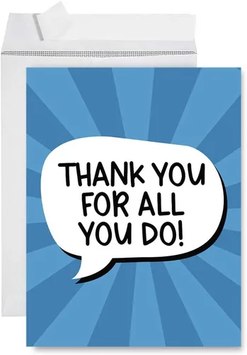 Vista 19 de Andaz Press Social Distancing Thank You - Tarjeta jumbo de 8.5 x 11 pulgadas, AF esencial, tarjeta de felicitación de agradecimiento en blanco