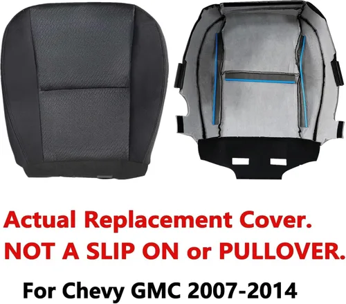 Vista 3 de SecosAutoparts Funda de asiento de tela inferior del lado del conductor negra compatible con Chevrolet Silverado 1500 2500 3500 GMC Sierra Tahoe