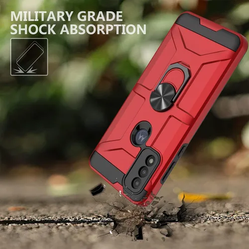 Vista 8 de Funda para Moto G Pure, Moto G Power 2022 con soporte y cubierta de cámara integrada, 360 grados de cuerpo completo de grado militar a prueba