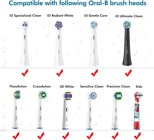 Vista 6 de 4 fundas para cabezales de cepillo de dientes (multicolor) compatibles con cabezal de cepillo de dientes eléctrico Oral-B + soporte para cepillos
