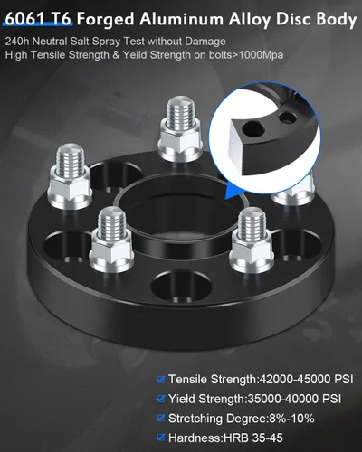 Vista 6 de ECCPP 4 piezas 5 lug 5x114.3 espaciadores de rueda hubcéntricos 5x4.5 a 5x4.5 12x1.5 67.1mm 1 pulgada compatibles con Ford Fusion 2006-2012