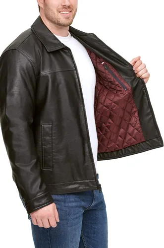 Vista 4 de Tommy Hilfiger Chaqueta clásica de piel sintética para hombre