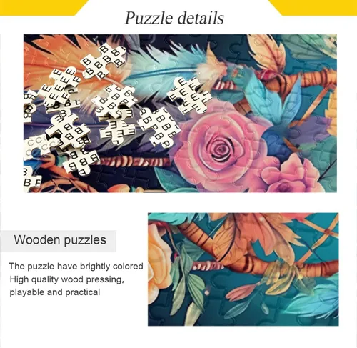 Vista 2 de Dreamcatcher Floral Jigsaw Puzzles 500 Pieces for Adults with Mesh Storage Bag 2011427