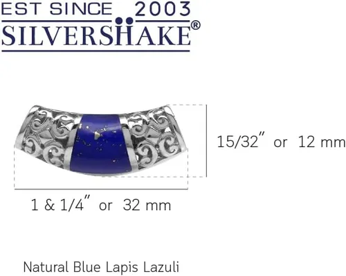 Vista 15 de Silvershake Colgante de diapositiva con incrustaciones de filigrana de plata de ley 925 chapada en oro blanco