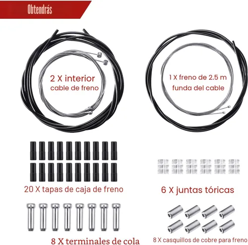 Vista 3 de Línea de transmisión universal de bicicleta Cambio de bicicleta Cable y cable de freno Kit para reparación de bicicletas de montaña