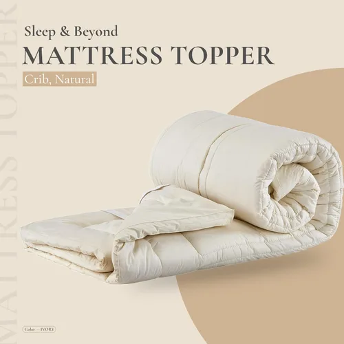 Vista 2 de Sleep & Beyond My Topper - Cubrecolchón de lana, funda de percal de algodón cómodo para todo el año, lavable, transpirable, alivio de presión, sueño
