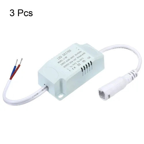 Vista 3 de PATIKIL Controlador LED de 1-3W 300mA, paquete de 3 salidas AC 85-265V 9-12V DC Conector hembra Conector rectificador de corriente constante