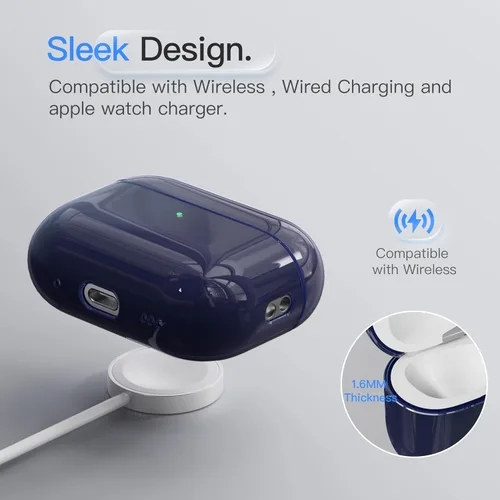 Vista 5 de Funda para AirPods Pro 3 Never-Sretch-Out DamonLight a prueba de golpes, funda protectora de silicona semidura compatible con Apple Airpods Pro