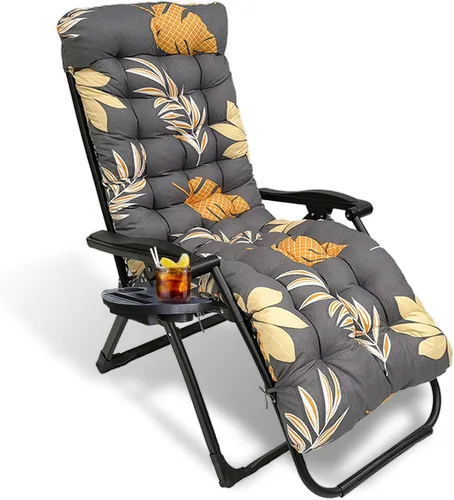 Vista 11 de Moclever Zero Gravity - Cojín para silla de 67 x 22 x 3 pulgadas, almohadilla reclinable acolchada gruesa con 6 lazos seguros, cojín de apoyo suave
