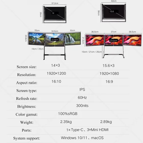 Vista 7 de Laptop Screen Extender with 1080p Fhd for Productivity 14