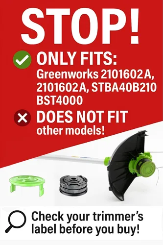 Vista 5 de 3 tapas de cubierta de recortadora compatibles con Greenworks de doble línea modelo #2101602, pieza de repuesto para recortadora de cuerdas