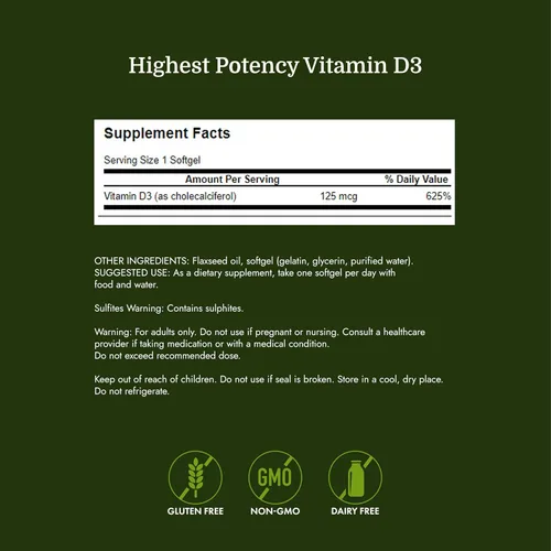 Vista 4 de Swanson Vitamina D3 Suplemento de salud ósea, inmune y cardíaca de 5,000 UI para adultos privados de sol que buscan apoyo óseo, inmunológico