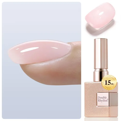 Vista 15 de Double Rhythm - Gel de construcción transparente para uñas, fortalecedor de uñas en una botella, estructura de extensión gruesa de esmalte de gel