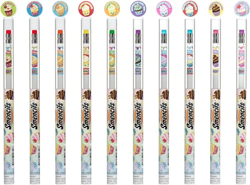 Vista 5 de Happy Birthday Smencils Cylinder - Lápices perfumados gourmet patentados HB #2, 50 unidades, regalos para niños
