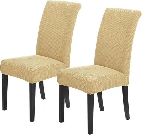 Vista 75 de Joccun - Juego de 2 fundas para sillas de comedor, fundas elásticas para sillas de comedor, fundas de asiento para sillas de comedor, funda de Negro