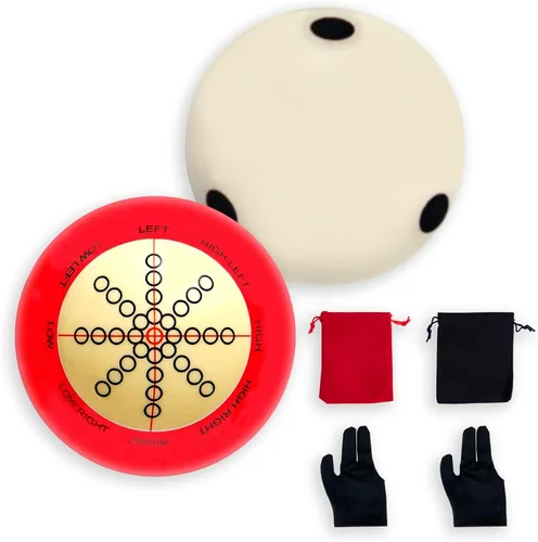 Vista 8 de 2 unidades de bola de billar de 2-1/4 pulgadas, bola de taco de billar de práctica con un par de guantes de billar de tres dedos, 2 cajas de billar