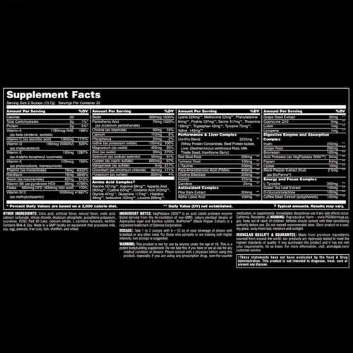 Vista 6 de Suplemento multivitamínico Animal Pak Universal Nutrition, 15 unidades, AM56, 1, 1