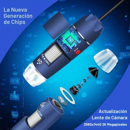 Vista 3 de Cámara de microscopio USB HD 2MP para Android y Windows Linux Mac PC