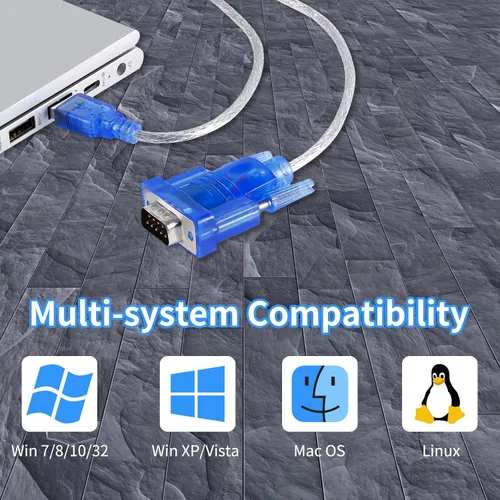 Vista 7 de Adaptador USB 2.0 a Serial DB-9 RS232, Windows 7/8/10/11/32/64/XP/RS232 al convertidor USB