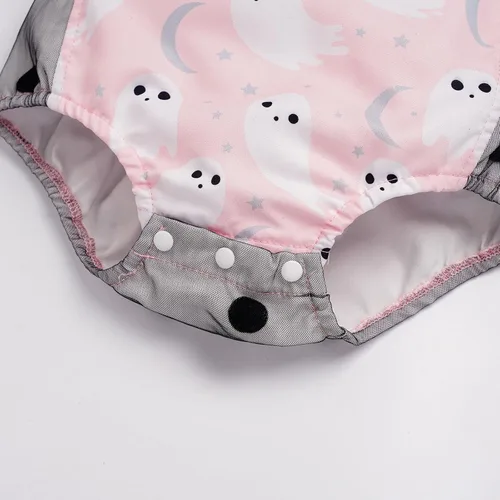 Vista 4 de Mameluco para bebé niña para primer cumpleaños, disfraz de princesa para Halloween, cosplay Fantasma rosa