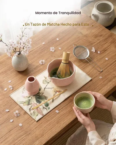 Vista 7 de SIMPLETaste Juego de batidor Matcha para amantes de las machas (rosa)