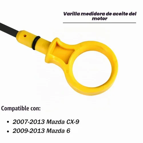 Vista 2 de Varilla de medición de aceite de motor para Mazda CX-9 2009-2013 Mazda 6 2007-2013 reemplaza CY01-10-450A CY0110450A