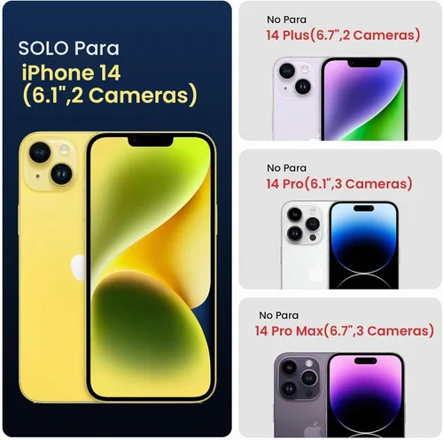 Vista 6 de FireNova Funda diseñada para iPhone 14, funda de silicona mejorada [protección de cámara] con [2 protectores de pantalla], forro interior de Azul