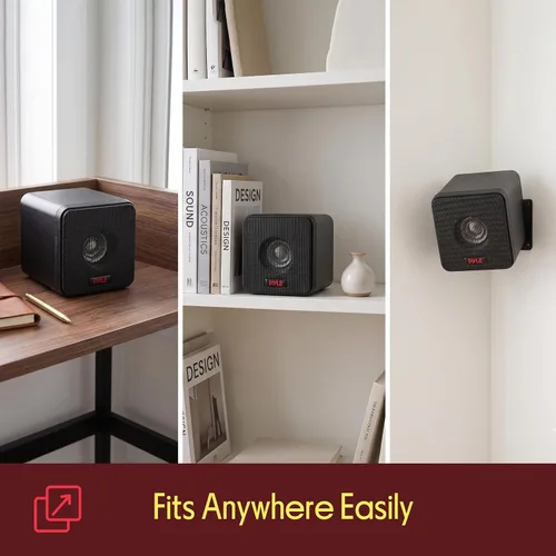 Vista 10 de Pyle Home Mini Cube - Altavoces para estantería de 4 pulgadas, controlador de cono de papel, potencia de 200 vatios, impedancia de 8 ohmios