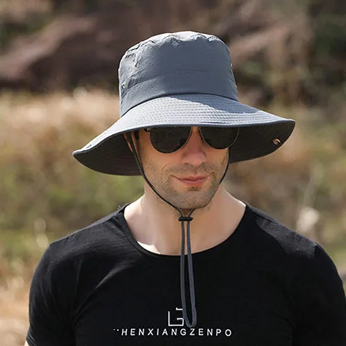 Vista 3 de Sombrero de sol plegable con protección solar UV, impermeable, transpirable, ala ancha