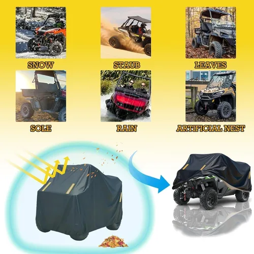 Vista 5 de UTV Cover 4 Seater for Polaris RZR XP 4 1000 Premium Motorcycle Dustproof Covers 4 Doors Reflective Strips Heavy Duty Off-Road 420D 4-6 Side by Side